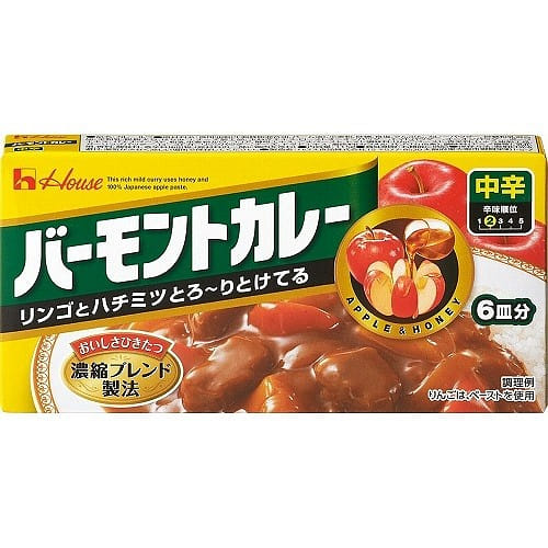 「日本直送」ハウス バーモントカレー中辛 115g 1 個