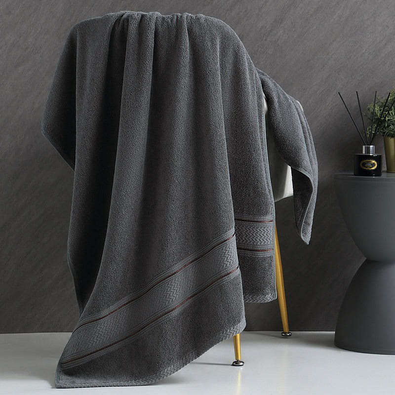 Household pure cotton bath towel, hurricane gray 800 g