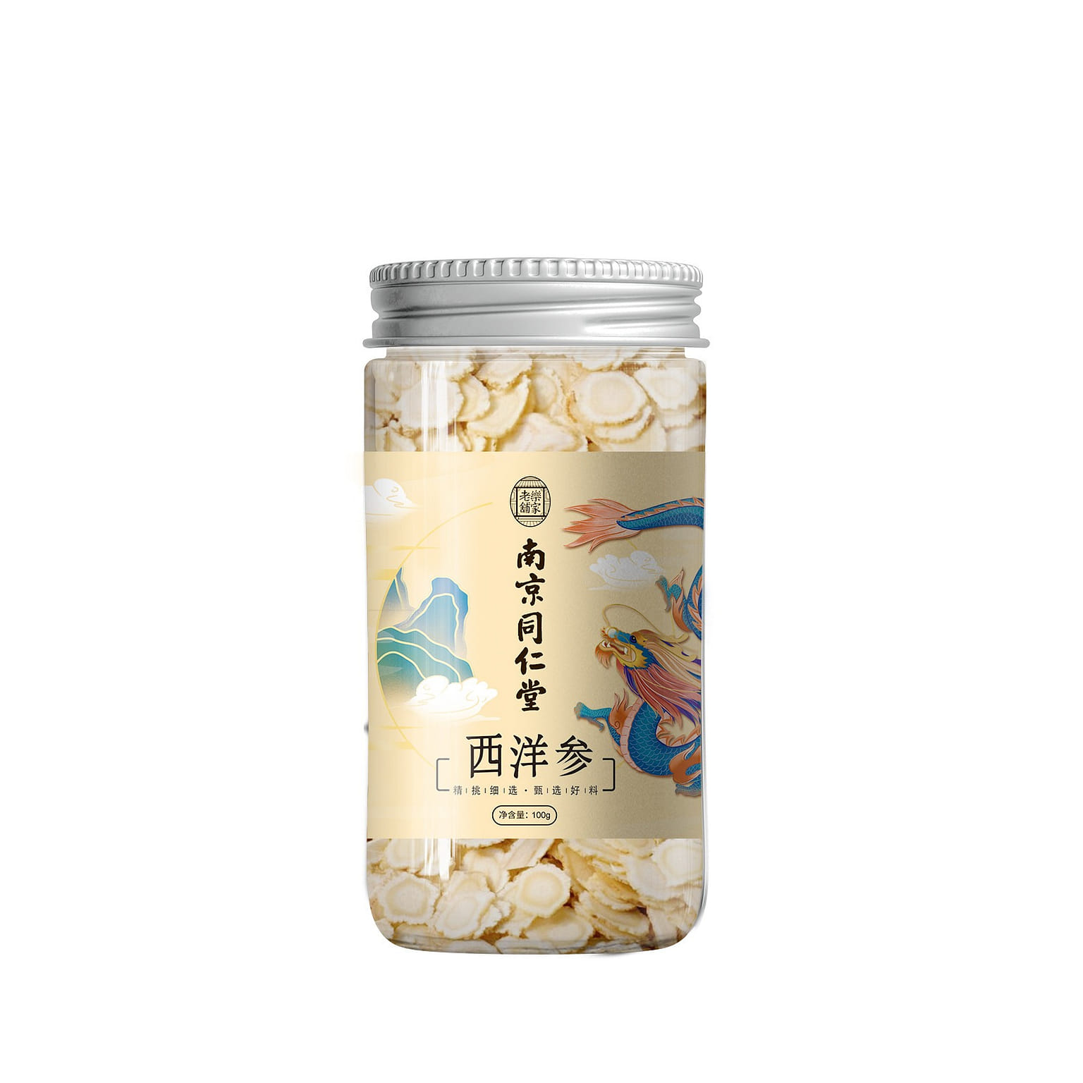 NANJING TONGRENTANG Sliced Ginseng Chinese Herbal Ginseng 100g/jar 100 กรัม