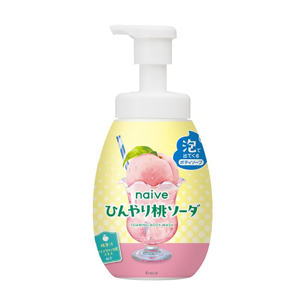 Kracie Naive Foaming Body Wash Cool Peach Soda 600 ml