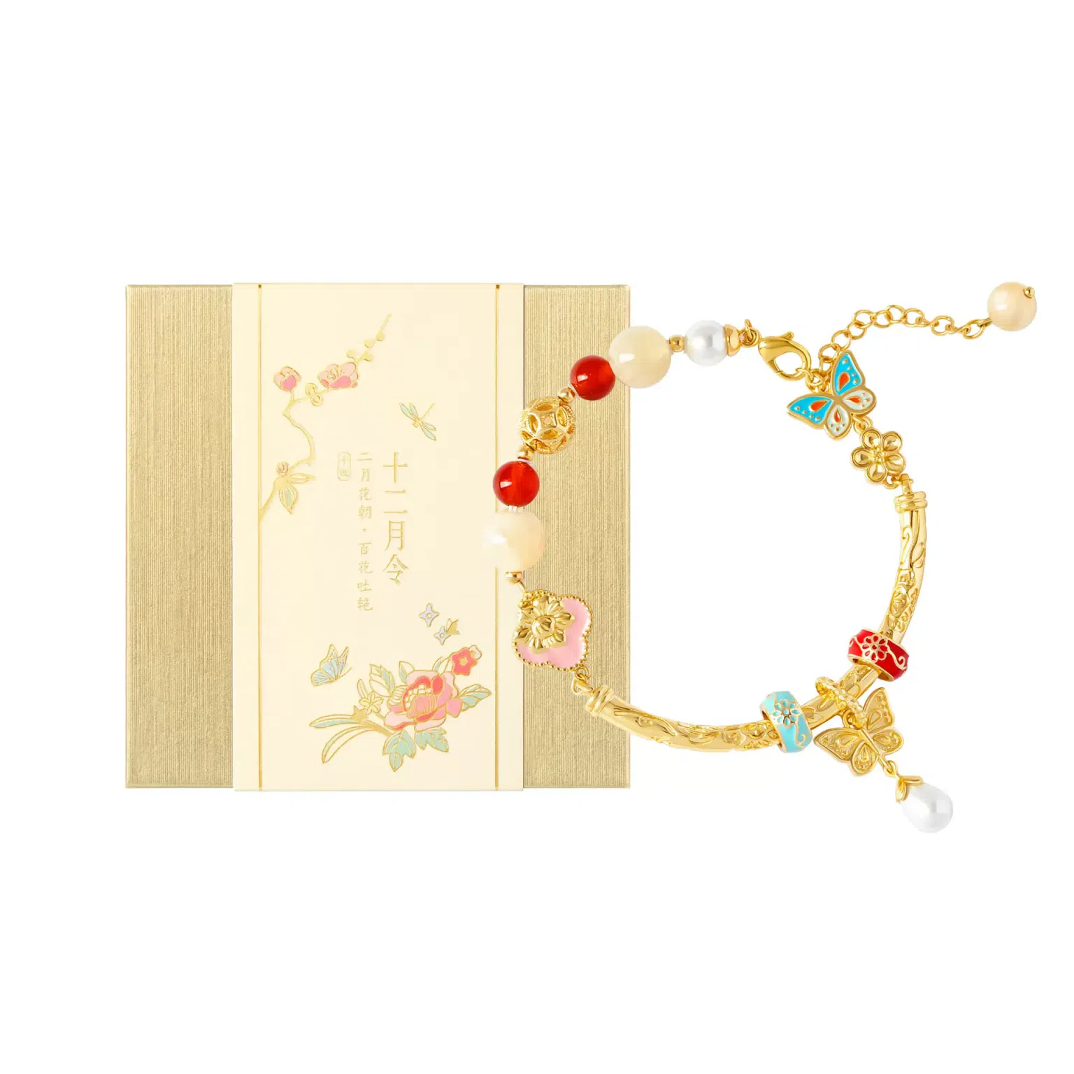 Gugong Moon Calendar Bracelet February, A Hundred Flowers Bloom 1 개입