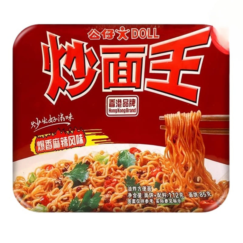 公仔炒面王拌面盒装蚝油海鲜炒面速食麻辣口味112克 112 克