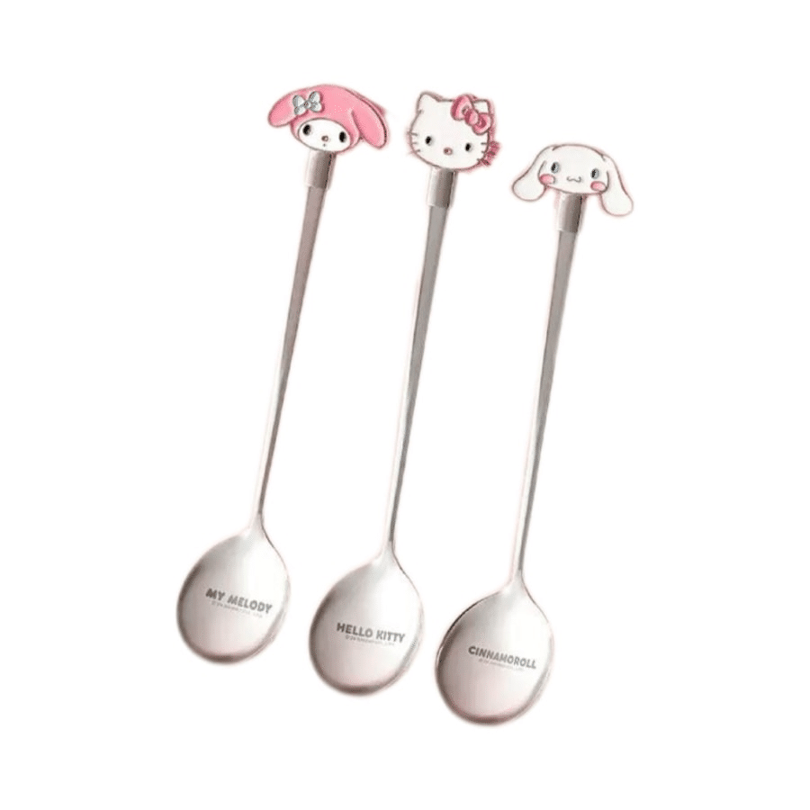 【中国直邮】SANRIO 三丽鸥不锈钢勺子 加厚可爱高颜值家用-3支装 |*预计到达时间3-4周 1 份