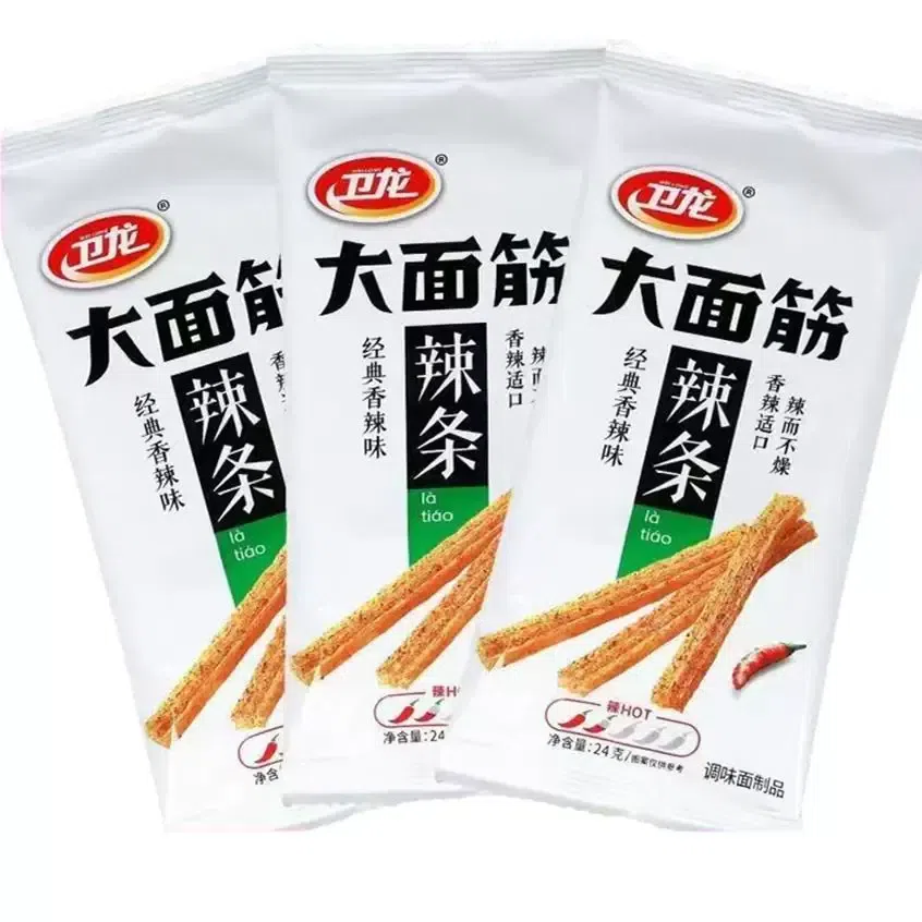 Weilong Big Gluten Spicy Strips 24g, 3 Packs 72 g