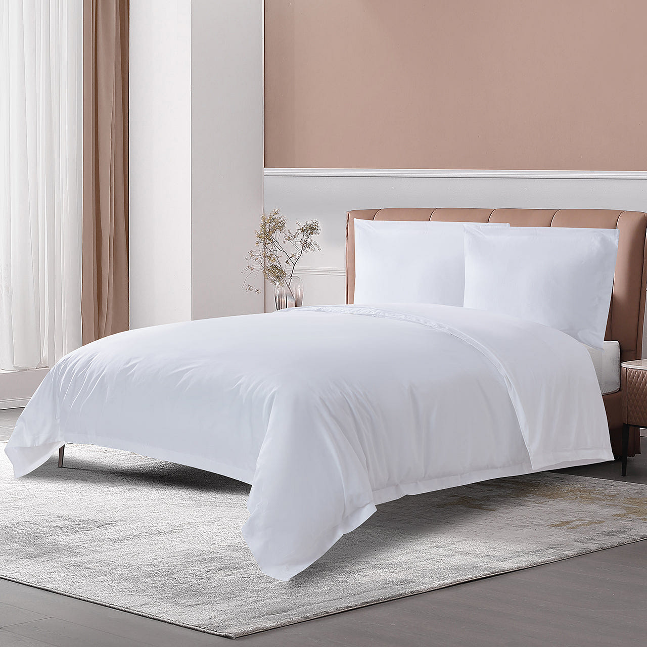 Long-staple Cotton Duvet Cover, White Twin Size (67" x 87" Cover only) 1 개