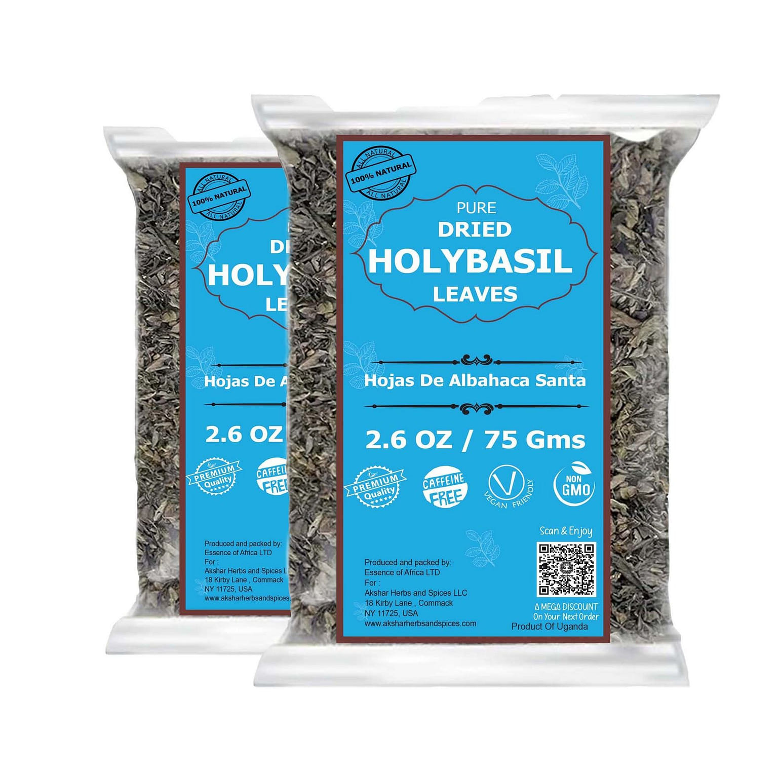 ใบกะเพราแห้ง (Tulsi) ขนาด 5.2 ออนซ์ 5.2 oz*2 pack