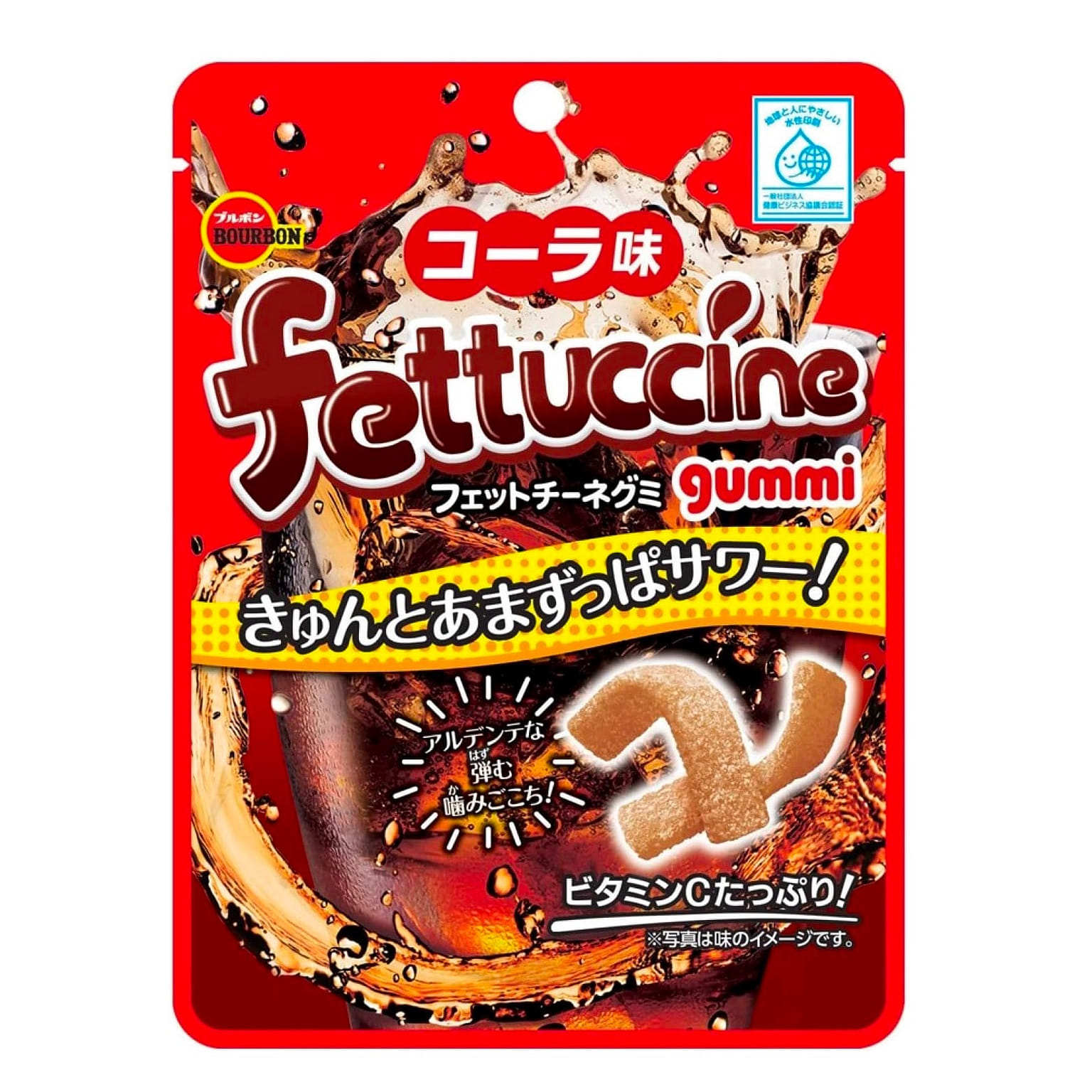 Fettuccine Gummy Cola Chewy Candy Bourbon 50g 1 ส่วน