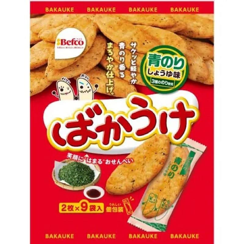Kuriyama Bakauke Green Nori Crackers 18 Pieces 1 each