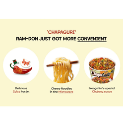 Nongshim Chapaguri Jjajang Noodles, Spicy Seafood Flavor pack of 6 1 each