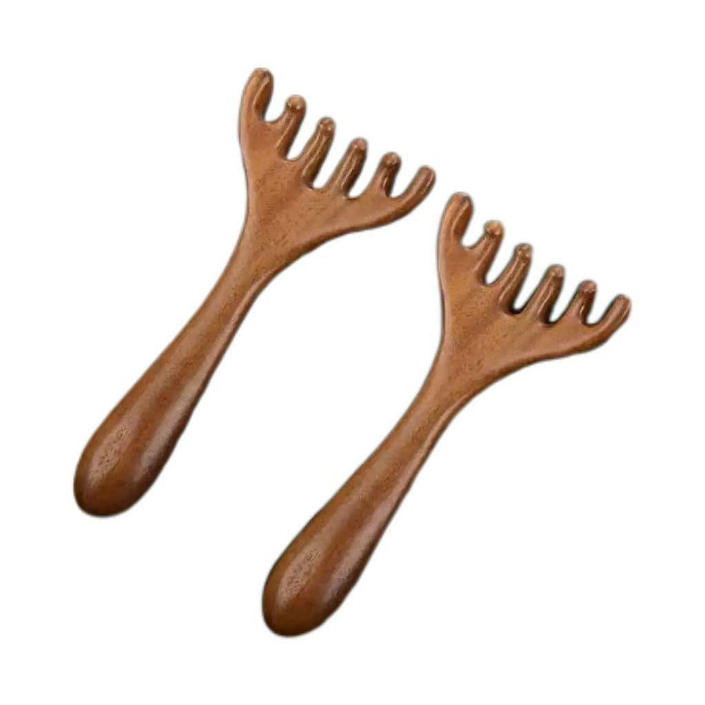Deer Antler Five-Claw Massage Comb, 2 pieces 2 each