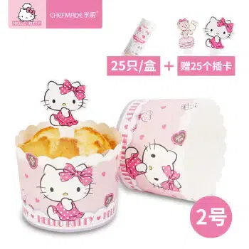 學廚Hello Kitty 耐高溫2號蛋糕紙杯送插卡 25pcs 1 盒