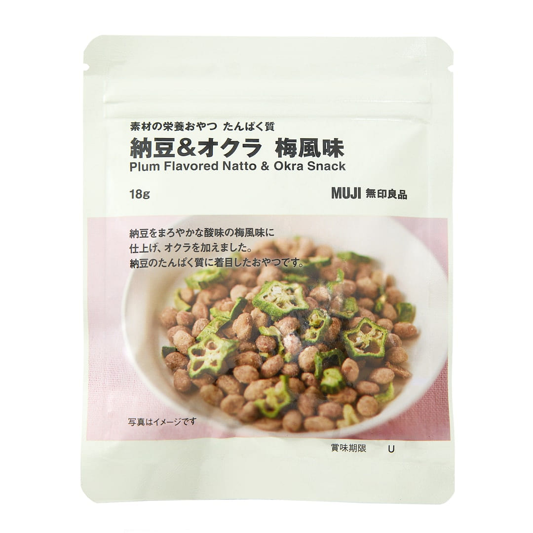 MUJI Plum Flavored Natto & Okra Snack 18g 1 each