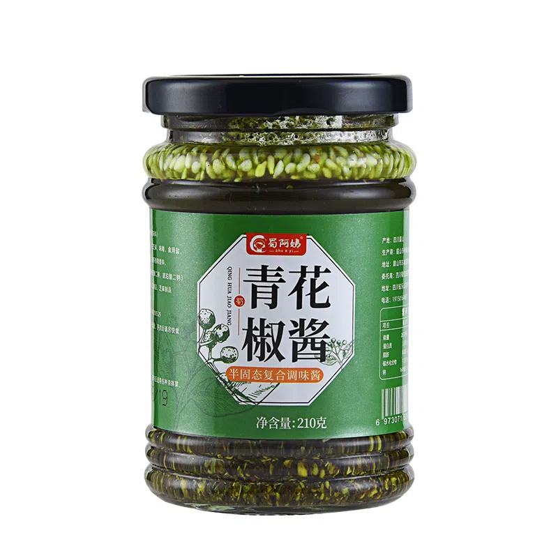 四川正宗青花椒酱麻椒酱香辣酱麻辣凉拌菜调料汁【花椒酱】210g*1瓶 210 克