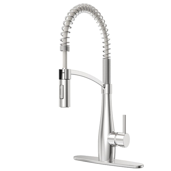 weee_grocery_Single-Handle Spring Neck Pull Down Sprayer Kitchen Faucet in Chrome 5.53 lb