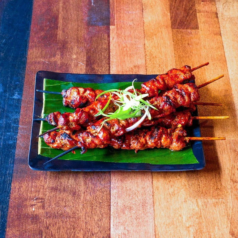 Spicy BBQ Pork Skewers Family Size 5 Skewers 1 each