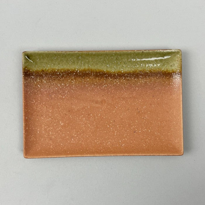 Made-in-Japan Iga Matte Tera Cotta Rectangle Slim Plates, Nori-zara, 6.5" wide 1 개