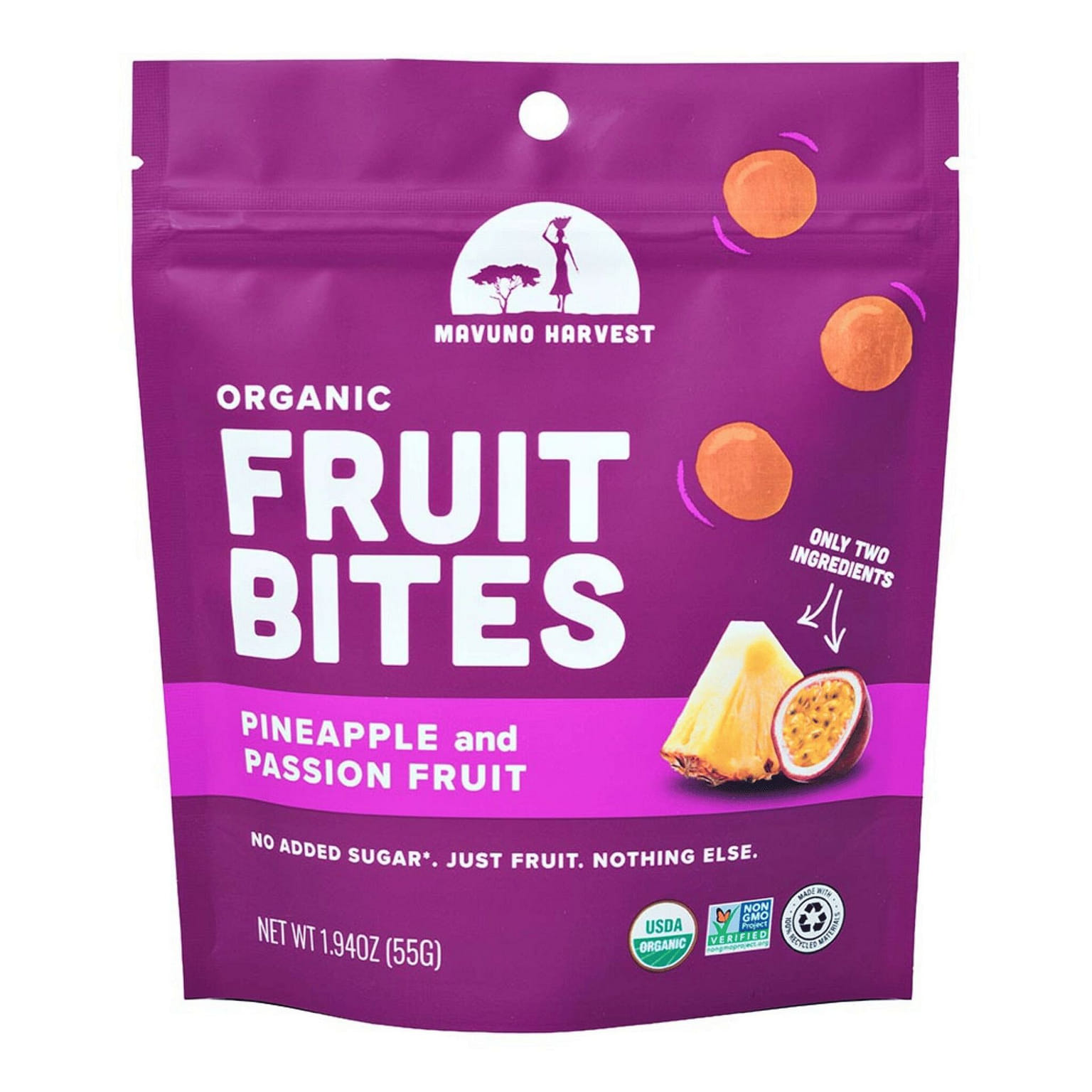 Organic Fruit Bites Pineapple & Passion (8 bags) 1 ส่วน