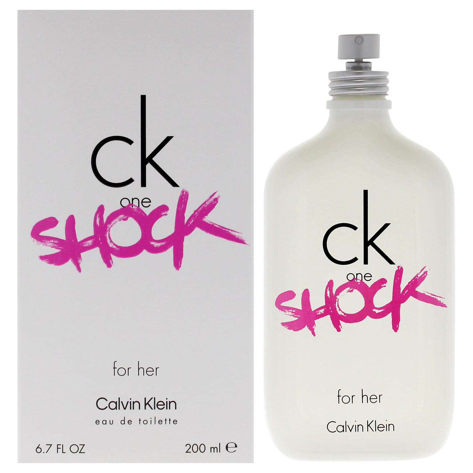 캘빈 클라인의 CK 원 쇼크 포 허 여성용 향수 - 6.7oz (170ml) 오 드 투알렛 스프레이 6.7 온스
