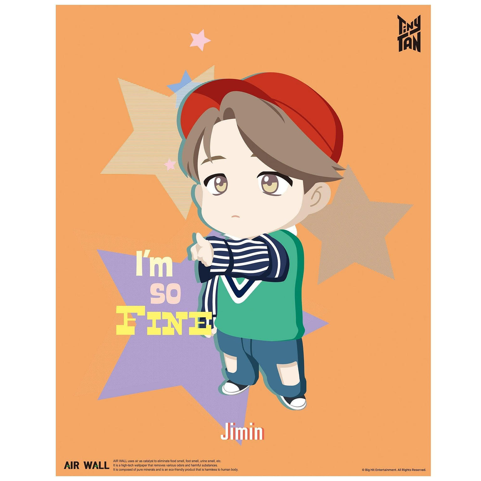 BTS TinyTAN Jimin - IDOL Air Wall Poster【Official Licensed】 1 cái