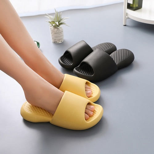 Slippers Like a Cloud Non-Slip Quick Dry Shower Sandals Bathroom,Yellow, 37-38 1 count
