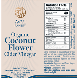 Avvi organic coconut flower cider vinegar( orginal) 8 oz