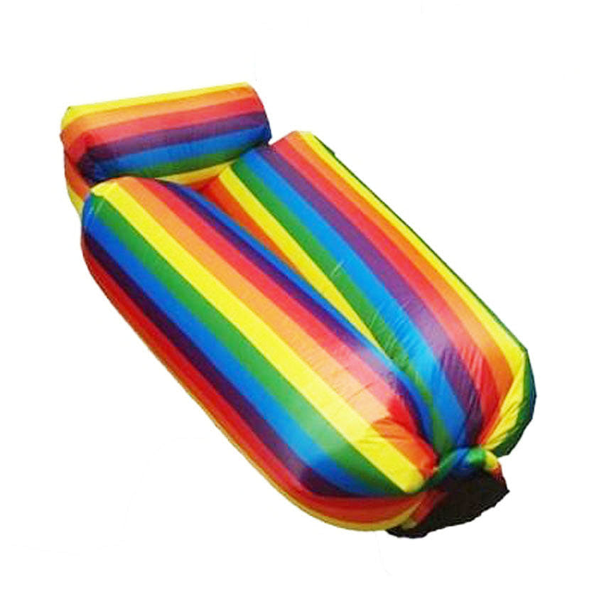 Inflatable Lounger Air Sofa Chair, Portable Waterproof Couch for Hiking  Rainbow 1 개