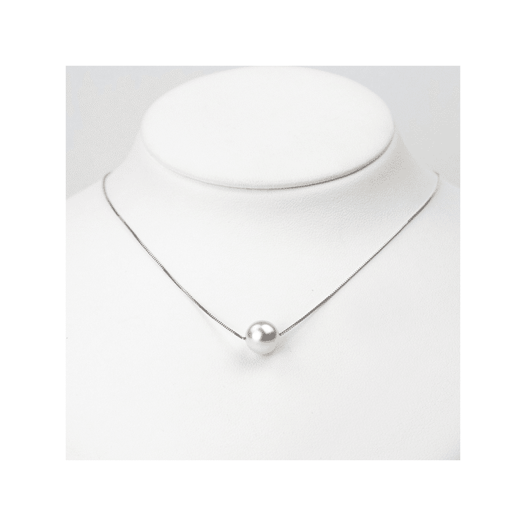 花珠真珠 3S 一粒ネックレス K18ホワイトゴールド - Weee!