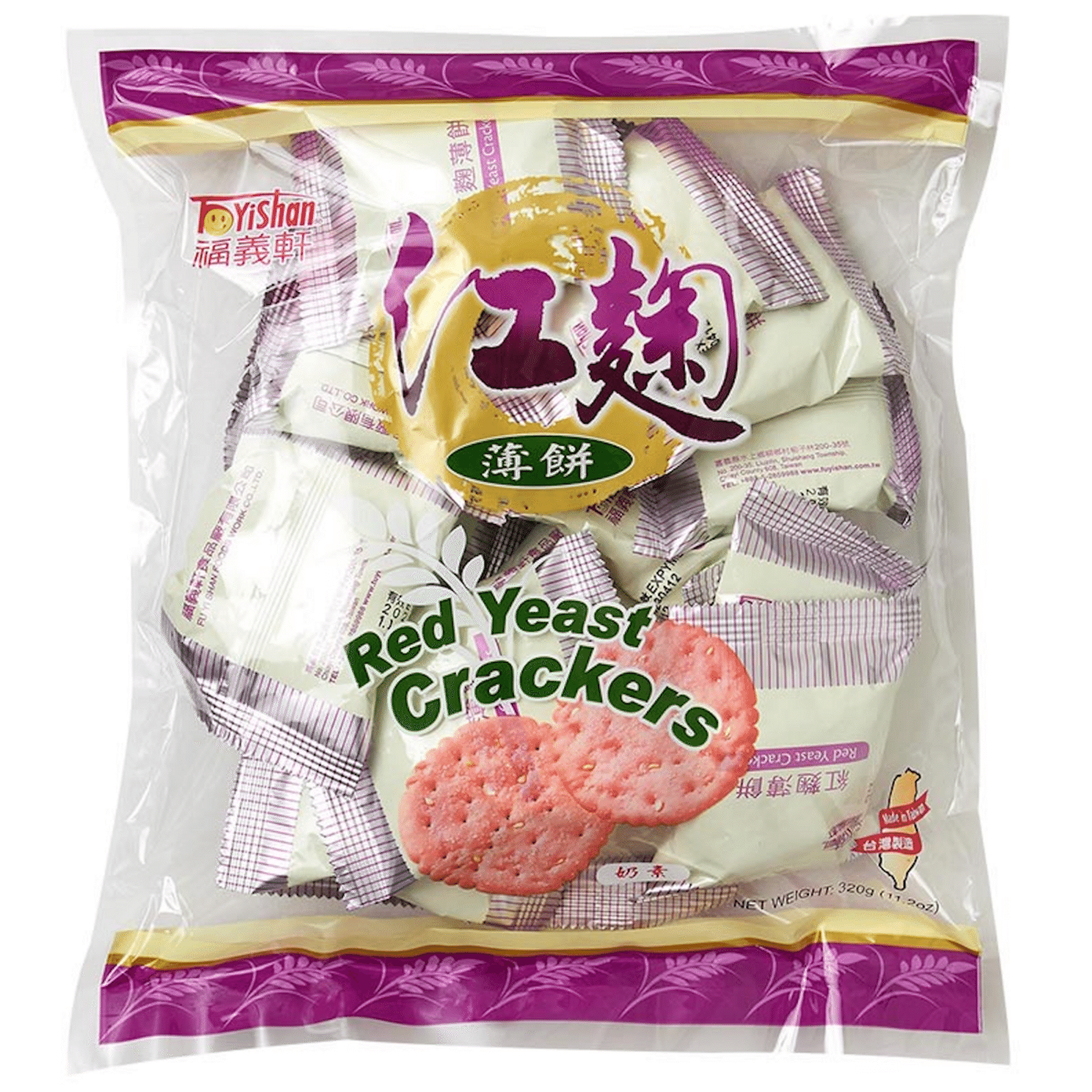 FuYiShan Red Yeast Crackers (Large Bulk) 320 g / 1bag 1 개입