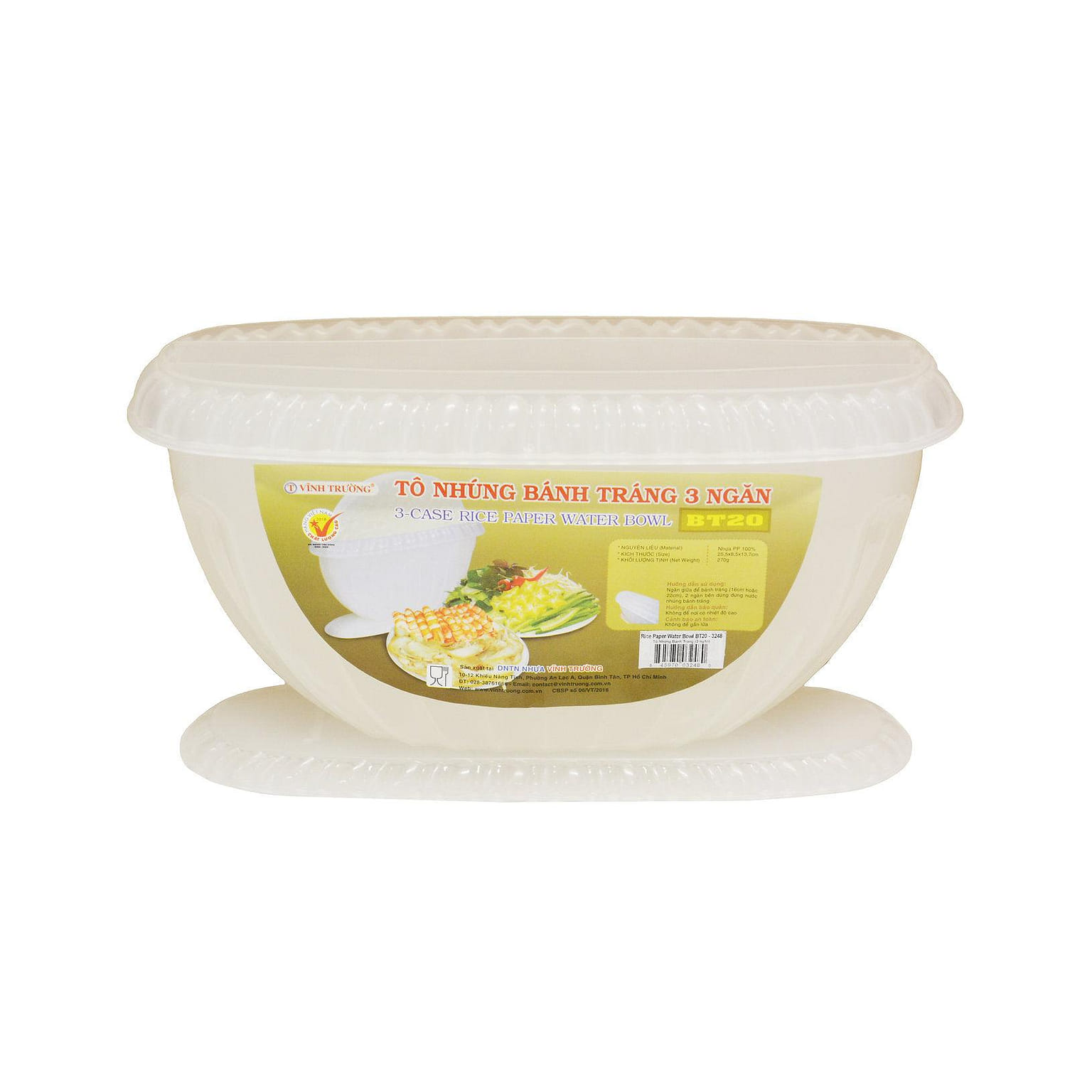 3-Cases Rice Paper Water Bowl ES BT20 270 g 1 each