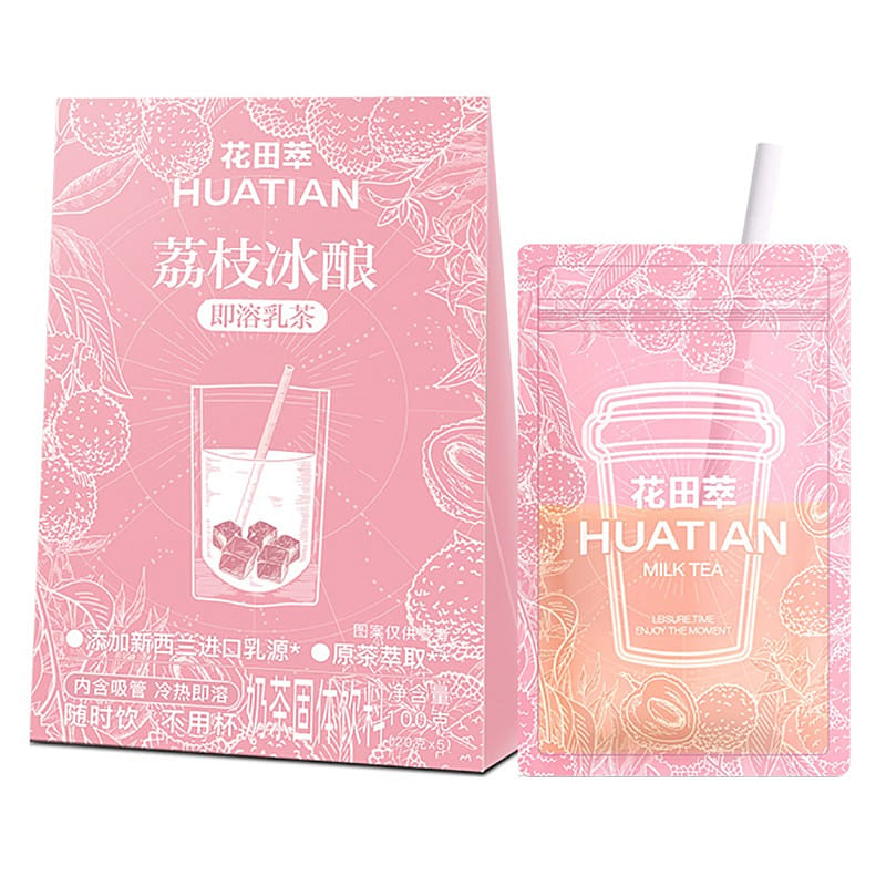 Huatian Lychee Instant Milk Tea 5 Sachets 100 g