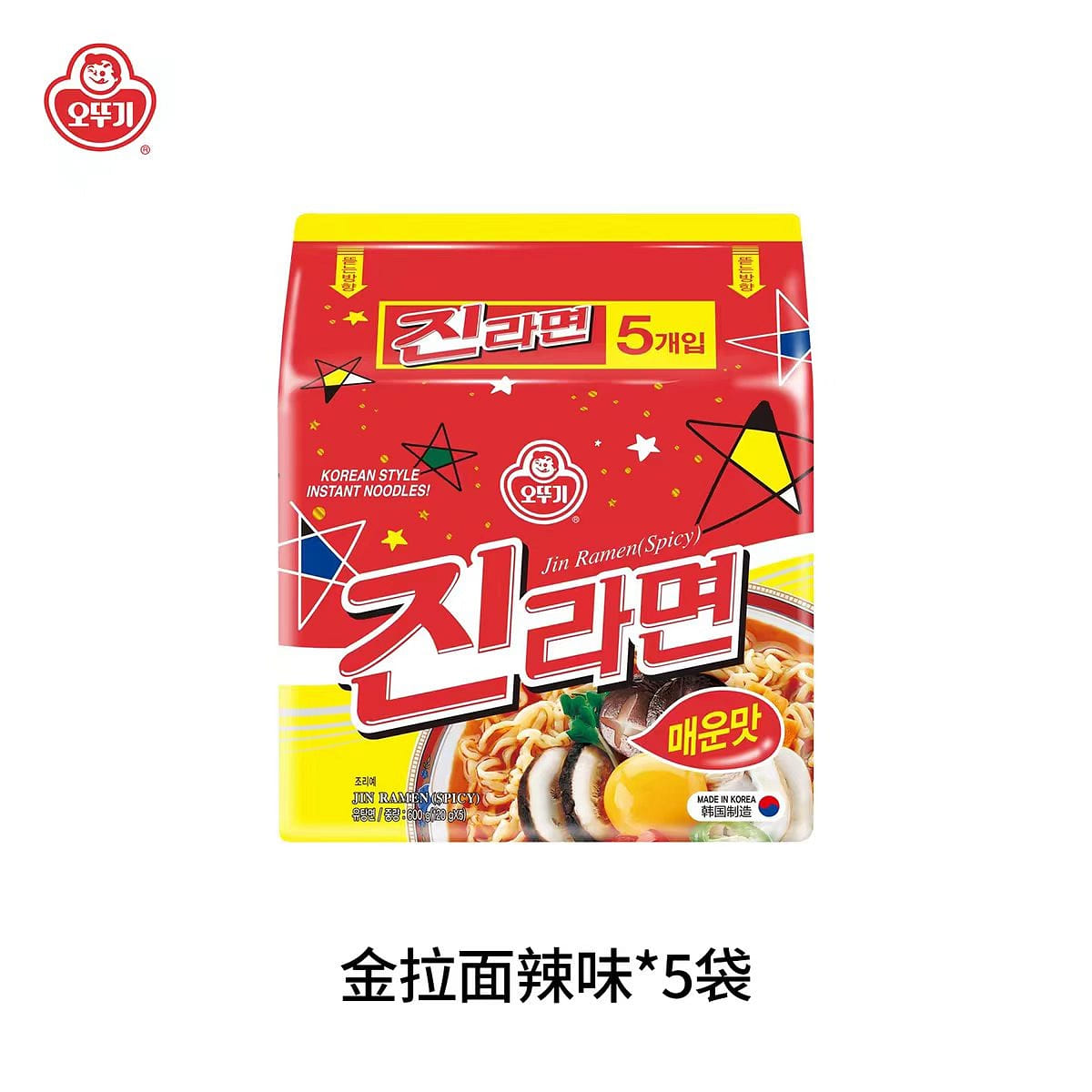 韓國不倒翁金拉麪600g辣味韓式真拉麪速食方便麪 600 克