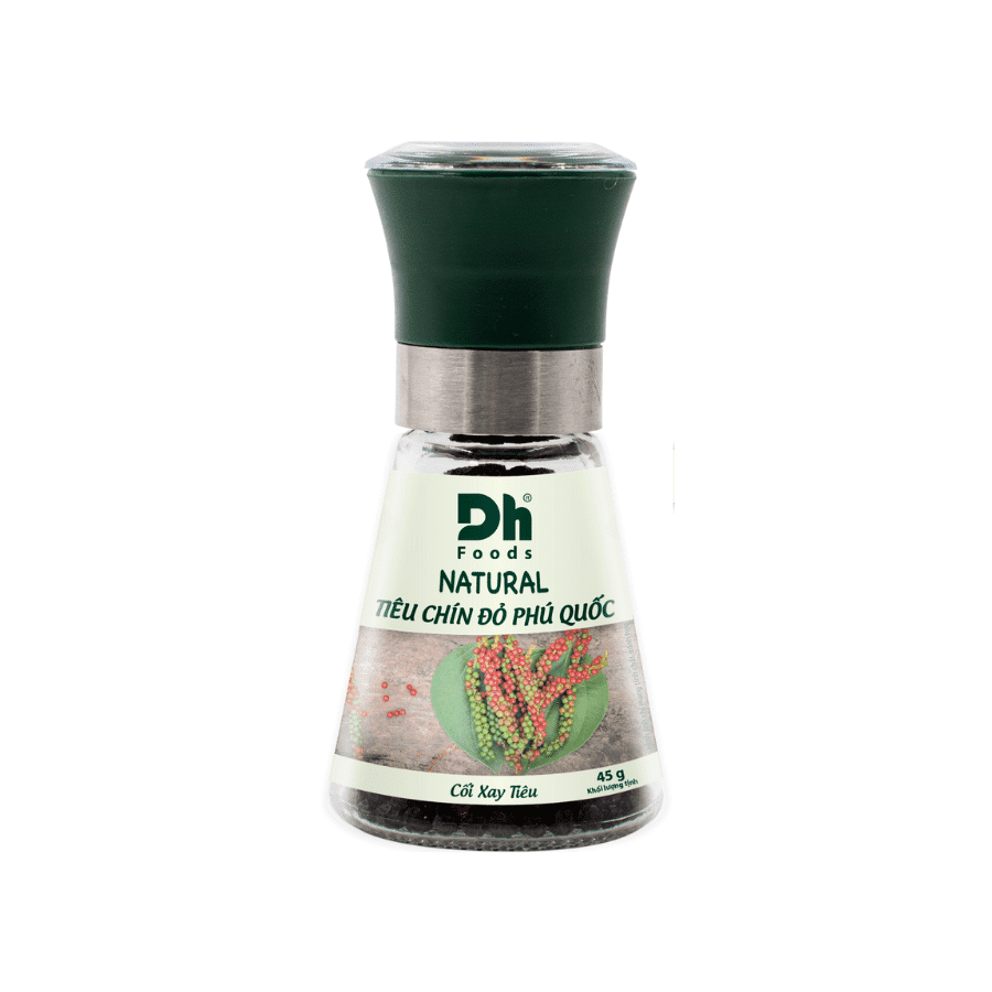 DH FOODS-NATURAL TIÊU CHÍN ĐỎ PHÚ QUỐC - CỐI XAY TIÊU CERAMIC 45 g