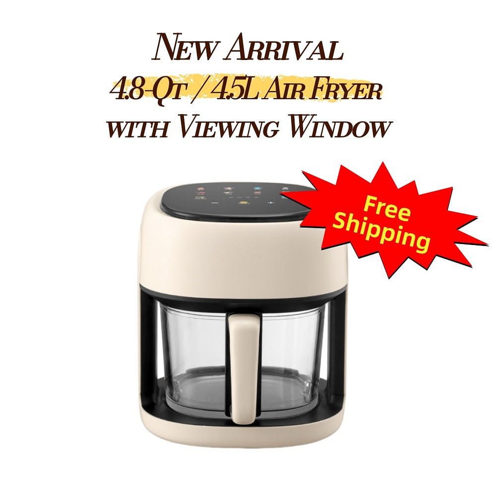4.5L Visible Air Fryer 1350W Touch Screen-white 1 bunch