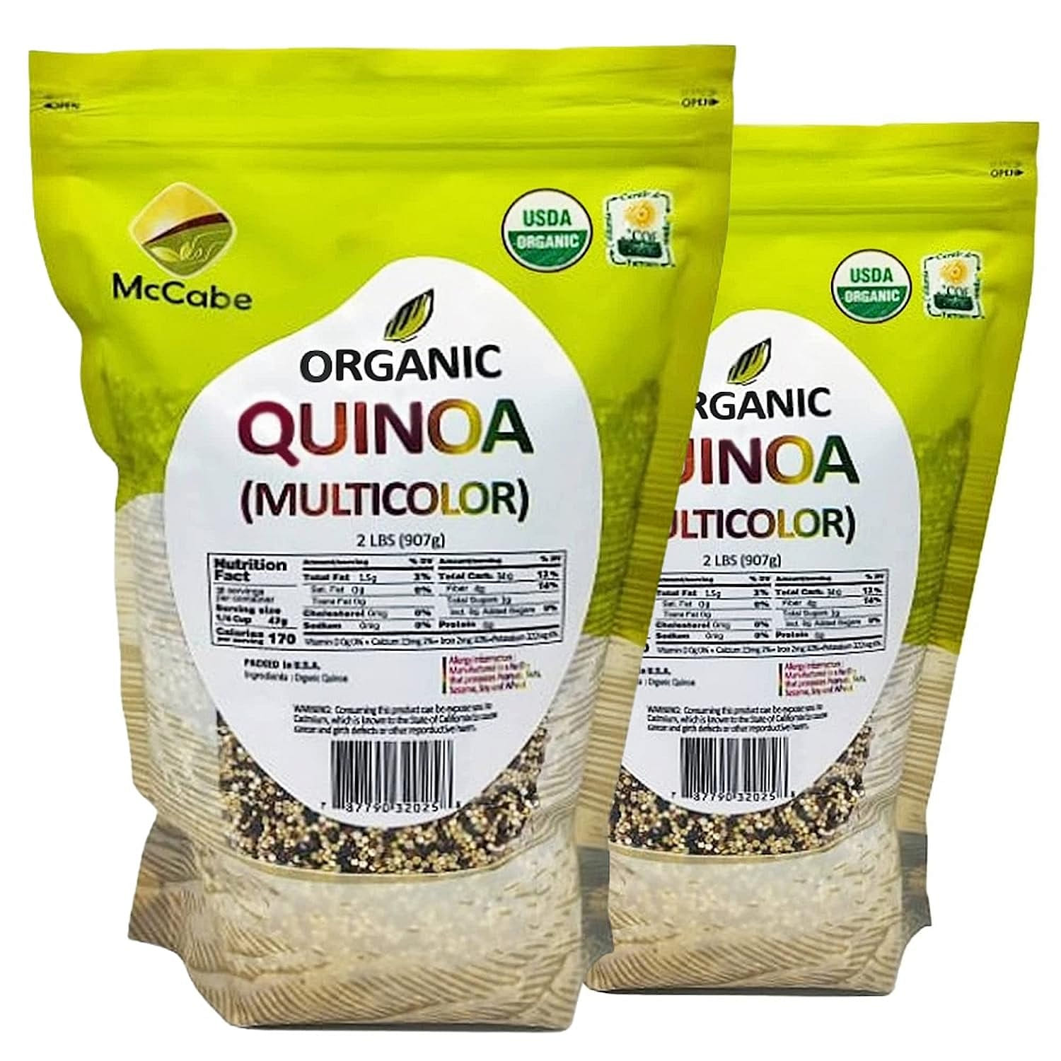 McCabe Organic Multicolor Quinoa, 2lbs (2 Packs) 2 파운드