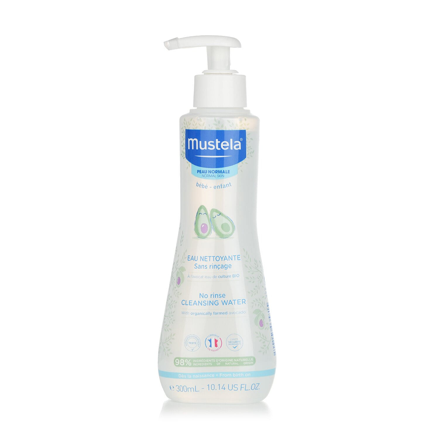 Mustela No Rinse Cleansing Water (Face & Diaper Area) - For Normal Skin 300ml/10.14oz 300 밀리리터