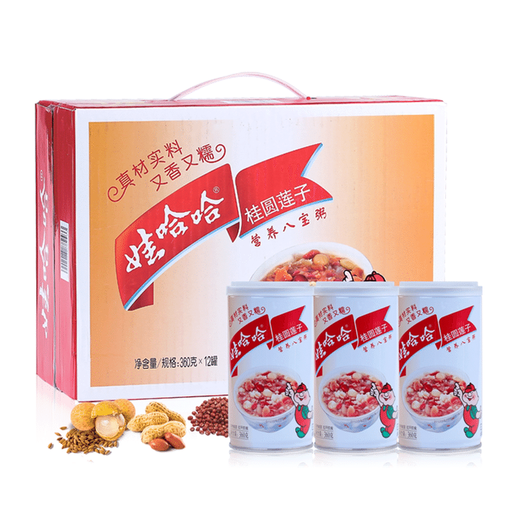 娃哈哈桂圓蓮子八寶粥12罐*360克- Weee!