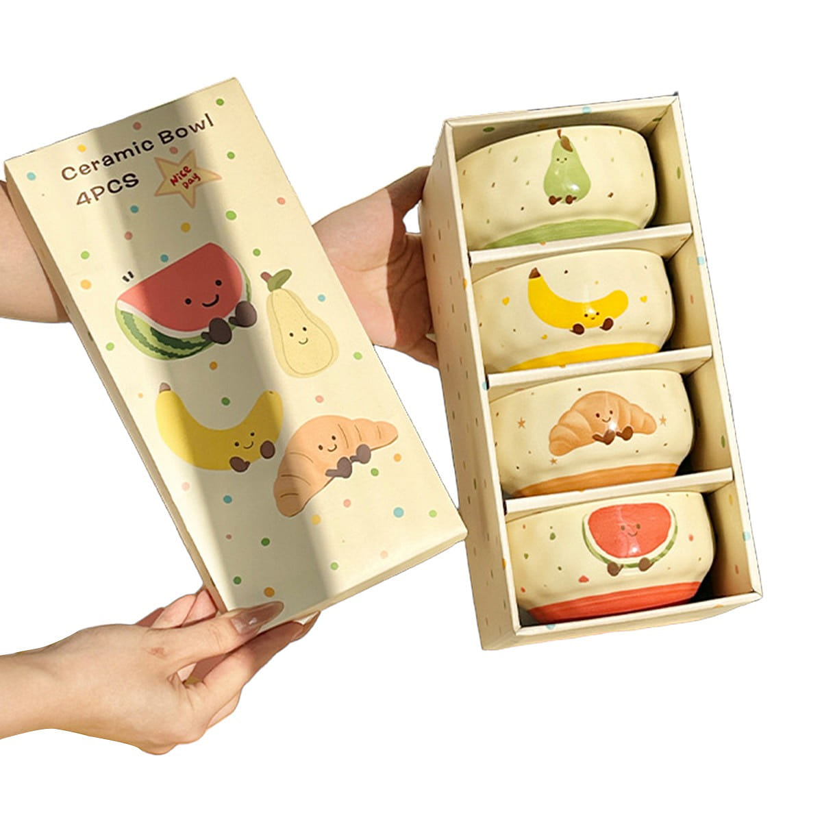 Ceramic bowl - 4.65 inches, 4 pieces per pack 1 box
