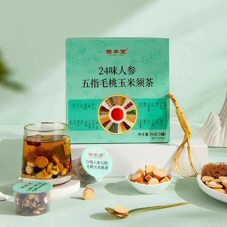 Gu Ben Tang 24 flavor five-finger peach corn whisker tea 84g*1 box 84 g