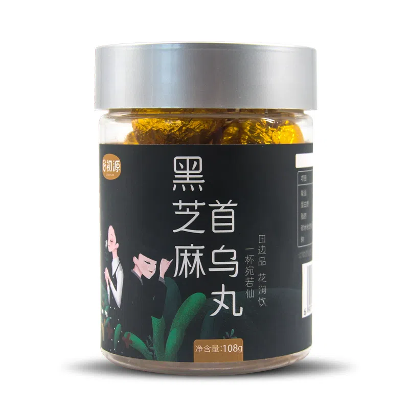 谷初源 黑芝麻丸纯手工黑芝麻球即食1罐 108 克
