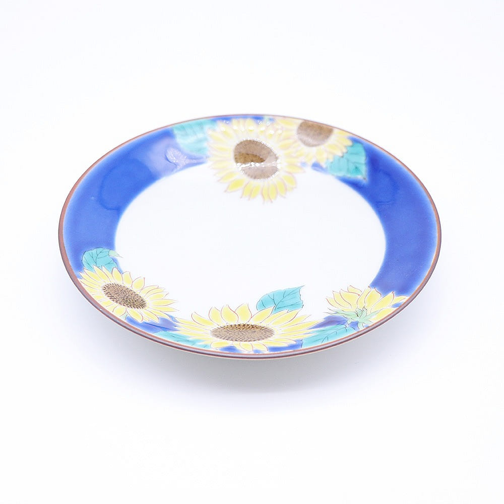 Kutani Ware Handmade Main Plate (Sunflower, 5.43" x 5.43") Made in Japan 1 ส่วน