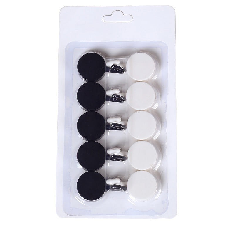 Wall Small Hooks, No-Drill Traceless Hooks, Hooks for Keys-Black+ White 1 個