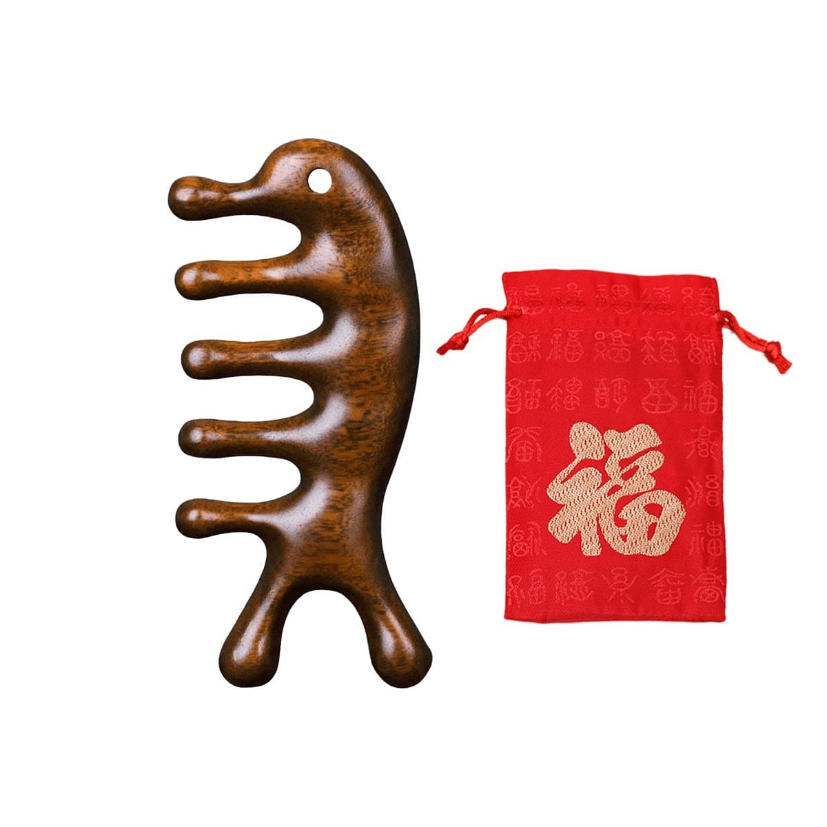 孫儷同款 檀香木經絡頭部頸部穴位按摩梳 海豚 1 个
