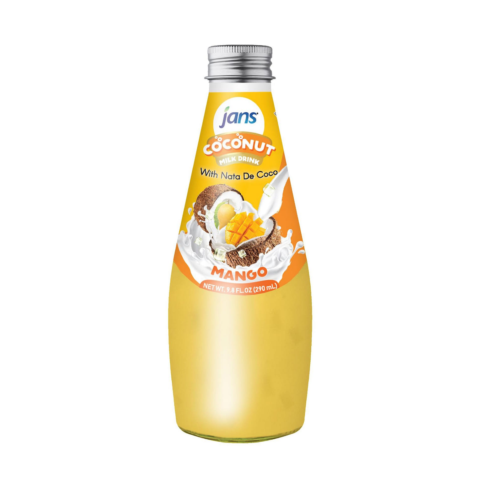 Jans - เครื่องดื่มนมมะพร้าวผสมวุ้นมะพร้าว รสมะม่วง 9.8 ออนซ์ แพ็ค 1 ชิ้น 9.8 ออนซ์ของเหลว