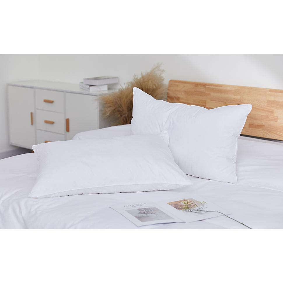 Bed Pillow, Medium Firm, Soft Support, White Solid, King Size,20x36 inch 2 개입