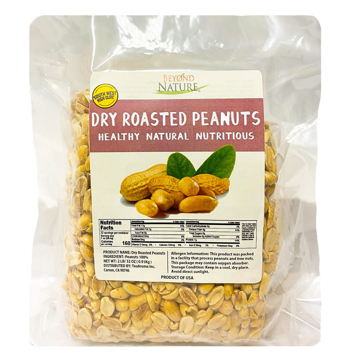 Beyond Nature Dry Roasted Peanuts 2 lb