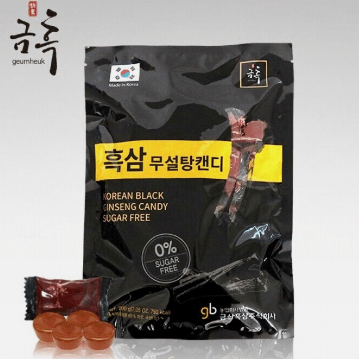 GeumHeuk K Black Ginseng Candy Sugar Free 200g x 2 400 g