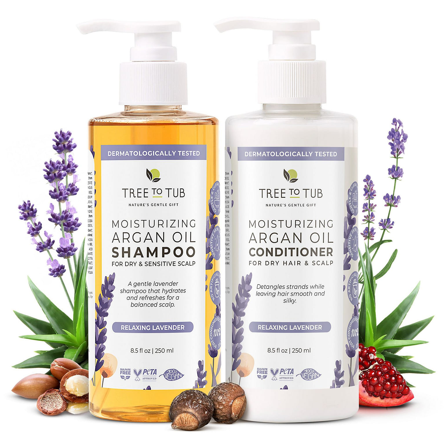 Tree To Tub 라벤더 샴푸 & 컨디셔너 세트 17 fl.oz*2 bottles