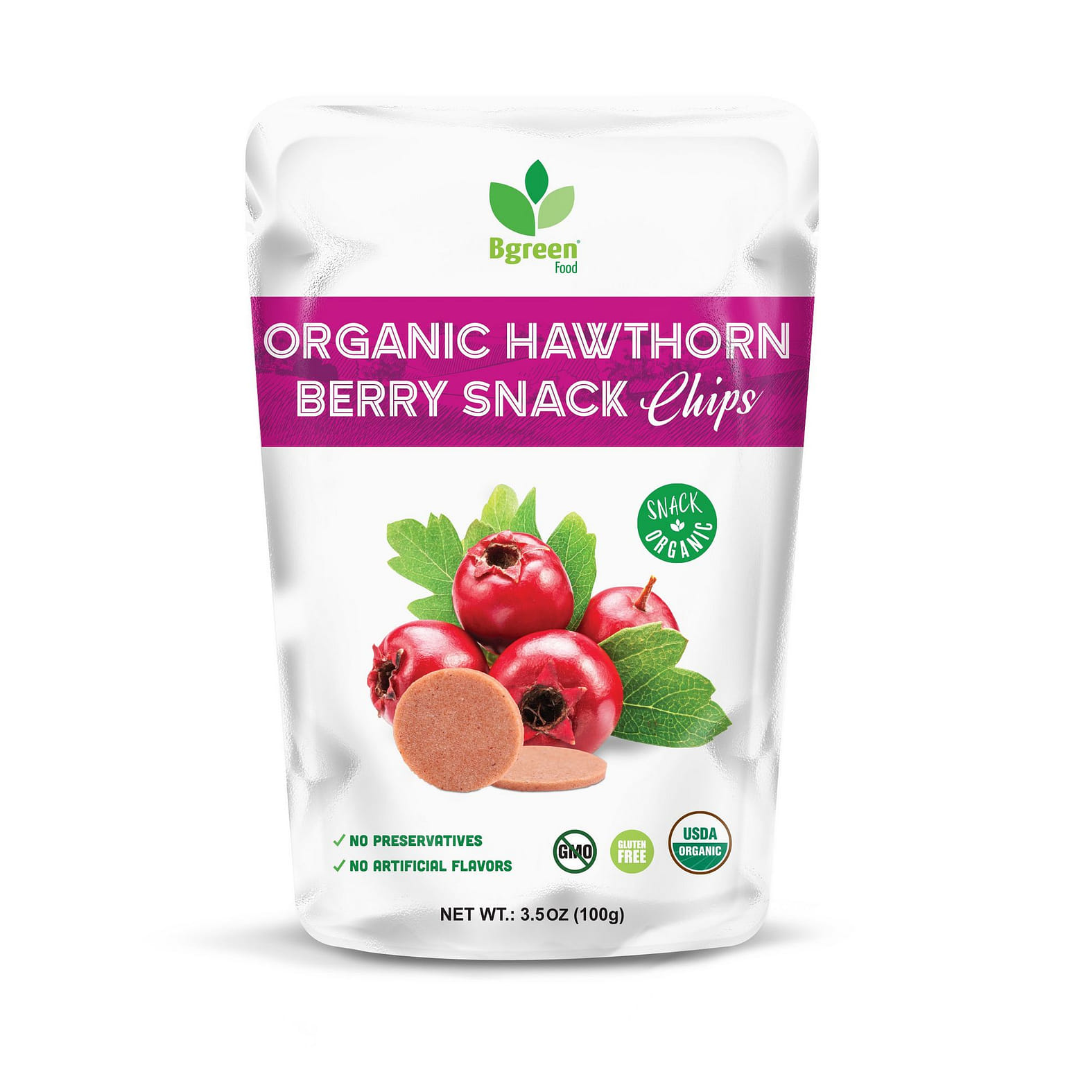 Organic Hawthorn Berry Snack (Chips) 3.5 온스