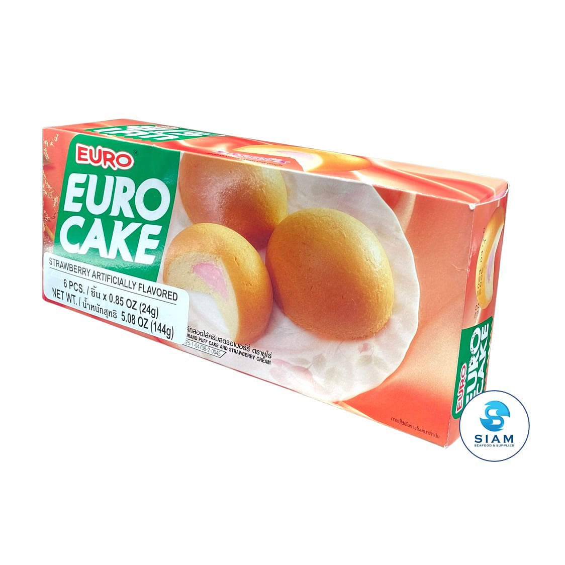 Euro Puff Cake and Strawberry Cream (6 packs) 5.08 온스