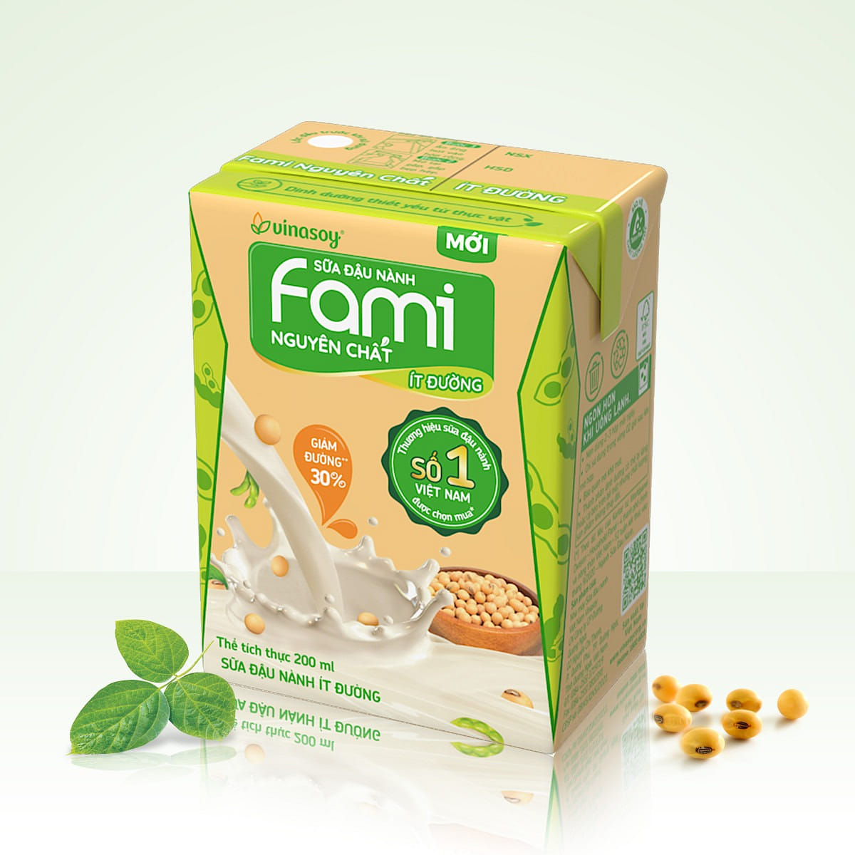 FAMI ORIGINAL LOW SUGAR SOY MILK (PACK of 6-200ML) 200 밀리리터